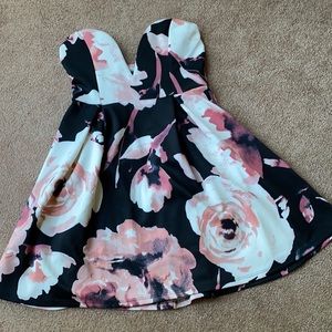 Strapless multi floral dress